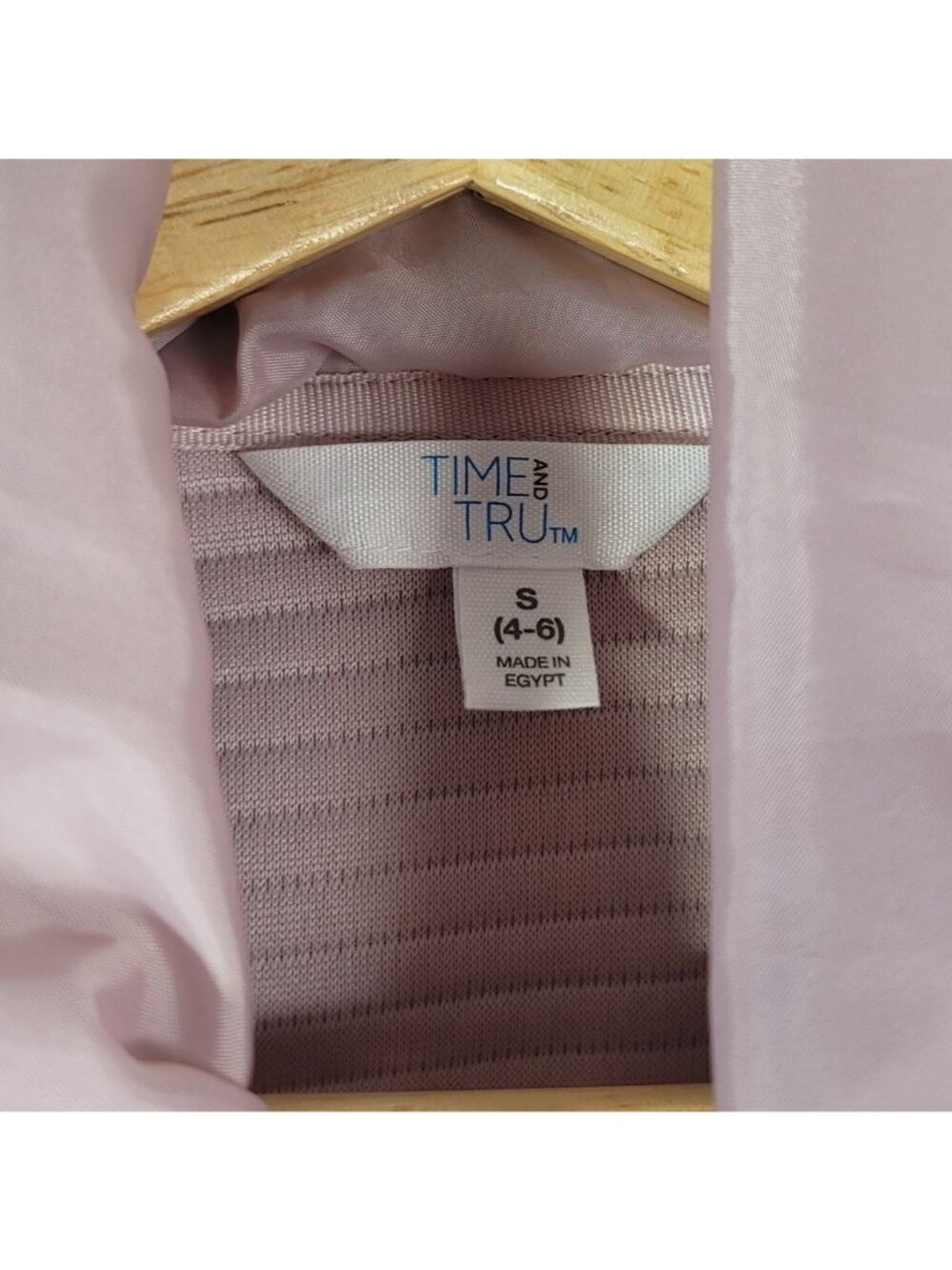 Time and Tru Women Quilted Jacket Pink Small Long Sleeve Hood Pockets Ribbed Zip - Picture 8 of 11
